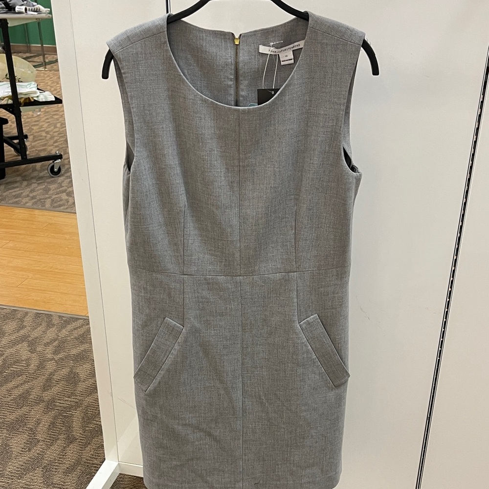 Diane Von Furstenberg Gray Sleeveless Midi Dress
